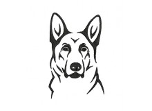 Stickdatei - Schäferhund Silhouette